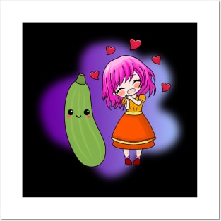 Just A Girl Who Loves Pickles Cute Kawaii Cucumber Posters and Art